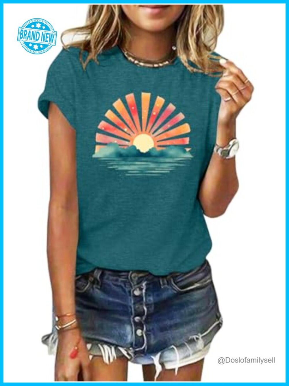 Women's Loose Fit Graphic T-Shirt Short Sleeve Casual Tee